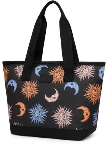Nanxson Bolsa isotérmica para mujeres Hombres Fiambrera reutilizable Nevera impermeable Tote (7.5L,B-Negro sol)
