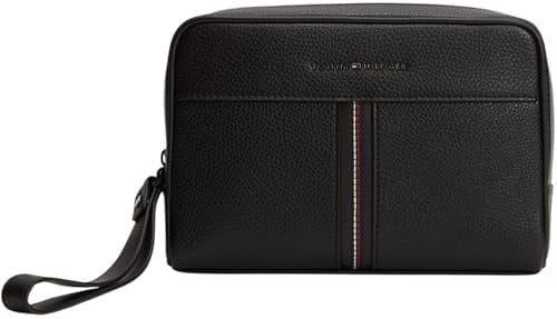 Tommy Hilfiger Uomo Borsellino Central con Manico a Bracciale, Nero (Black), Taglia Unica
