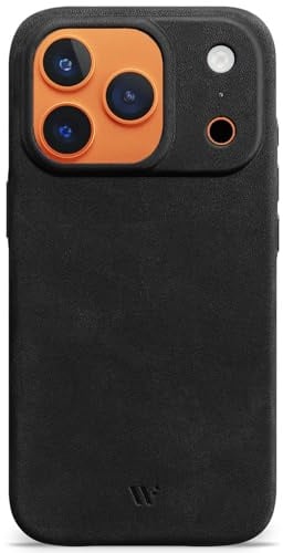 WIIUKA Hülle für iPhone 17 Pro Max, Leder aus Deutschland, Lederhülle extra Dünn, Premium Handyhülle, Case, Qi, skiin More, Vintage Schwarz