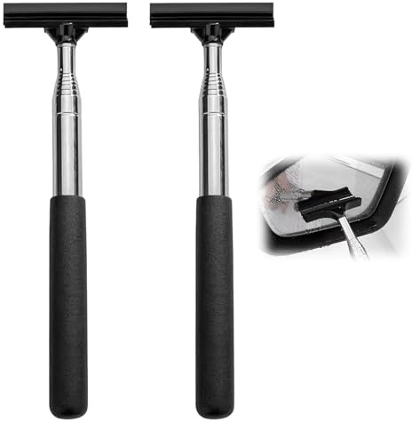 Rasqueta, 2 limpiacristales para Coche, Mini Limpiacristales Retráctiles para Espejo Retrovisor, limpiaparabrisas de Espejo retrovisor para Coche, Extensible de 98 cm
