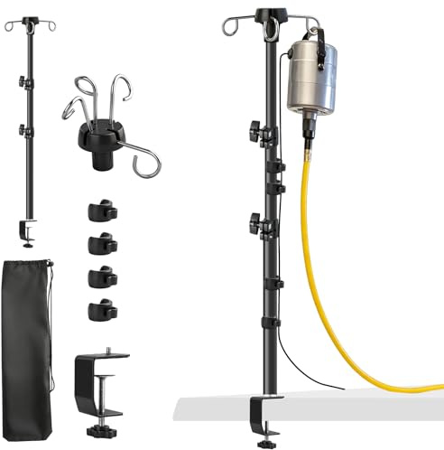 TRESSON Rotary Tool Hanger Adjustable Flex Shaft Stand with Table Clamp, Height Adjustable Rotary Motor Mount, Compatible with Foredom, Dremel, Grobet Tools