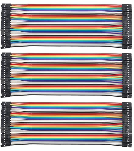 DiGiYes 120pcs Breadboard Jumper Wires 15 cm Male to Male Multicolored Ribbon Cables Fit for Arduino Projects