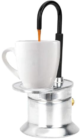 Cafetera Italiana de Aluminio de 1 Taza 50ml, Moka Portátil de un Solo Tubo con Boquilla, Máquina de Café Espresso para Fogón, Ligera y Rápida para Camping y Viajes (Aleación de Aluminio)