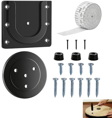 Dartscheibe Wandhalter Set, Dartscheibe Wandhalterung Sicheres und Stabiles rutschfeste Montage, Dartboard Wandhalter Inklusive Schrauben, Pads, Maßband, Dartboard Halterung für Steeldart und Softtip
