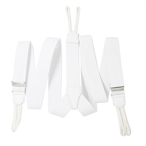 YEHMAN Hosenträger Hercule Y mit Knopf, 120 cm, für Herren und Damen, verstellbar Gr. 120 cm, weiß