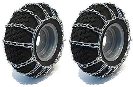The ROP Shop New Pair 2 Link Reifen Ketten 24 x 12–12 Für Garten Traktoren/Riders/Schneefräse