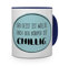 printplanet Tasse mit Spruch: Der Geist ist willig, doch der Körper ist chillig. - Kaffeebecher, Mug, Becher, Kaffeetasse - Farbe Blau