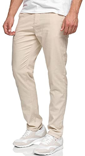 Indicode Herren Haverfield leichte Stoffhose aus Leinen und Baumwolle | Moderne Stoffhose aus atmungsaktivem Leinen-Baumwoll-Mix, Chinohose, Sommerhose, Freizeithose für Männer