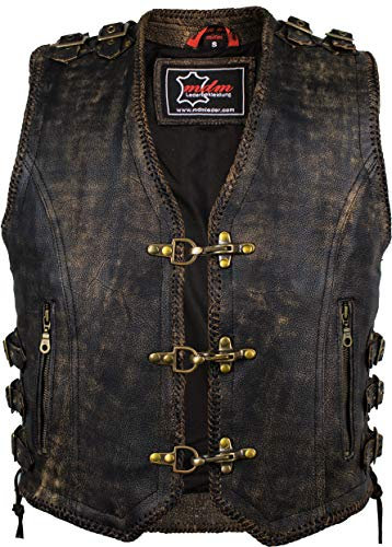 Herren Lederweste im Vintage Style/Biker Kutte (XL)