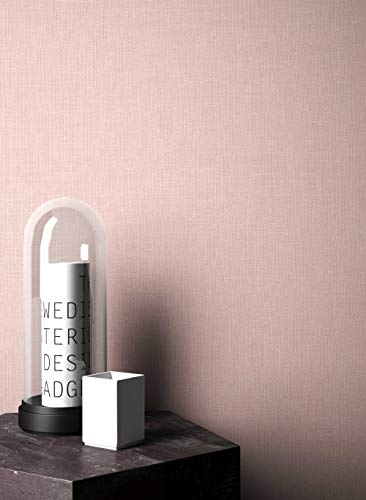 NEWROOM Blumentapete Tapete rosa Unifarbe Struktur Uni Vliestapete Vlies moderne Design Optik Tapete Textil Einfarbig Unifarben Textil inkl. Tapezier Ratgeber