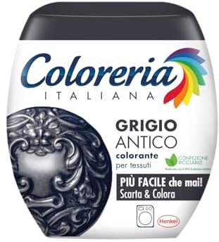 Coloreria Italiana - Tinte para tejidos y prendas en la lavadora, color gris antiguo, 1 unidad, 350 g