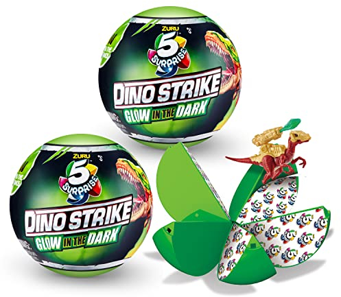 5 Surprise Dino Strike Glow in the Dark Dinosaurier Überraschungskapseln 2er-Pack von ZURU