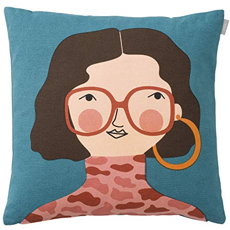 Spira of Sweden Kissenbezug Gesicht Hedda Cartoon 50 x 50 cm, 1 Stck, Cartoonfiguren, Wohnzimmer-Deko, Akzentkissen fr Sofa oder Sessel, saisonale individuelle Dekoration