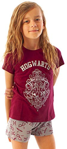 Harry Potter Hogwarts Crest Glitter Print Girls Langer Beinpyjamas