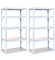 Brigros - Set Scaffali In Metallo 150x75x30cm Portata Totale 875 Kg, 5 Ripiani MDF, Carico Per Ripiano 175 Kg Scaffale Salvaspazio Per Garage, Officina, Cantina, Magazzino (Bianco)