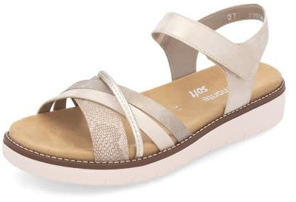Remonte Rieker Damen D2058 Sandale Femme Sandale, Metallic 90, 37 EU