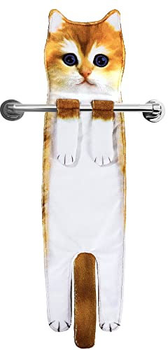 Lustige Katzen Handtücher für Küche und Badezimmer - Katze Deko Hängende Handtuch Waschlappen Muttertagsgeschenk Ostern Einweihungsgeschenk Geburtstagsgeschenk - Geschenke für Frauen Katzenliebhaber