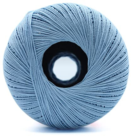 Gomitolo Cotone per uncinetto Tre ali titolo 03 05 08 16 bianco ecru rosso vari colori 100 gr filo di scozia 100% cotone filato titolo 5 8 16 (58 Celeste baby, Titolo 03)