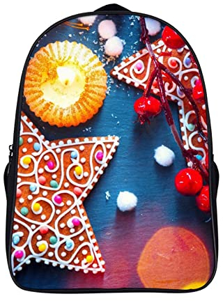 WalfiaA Modische Schultasche Keks Schulrucksack Lässiger Rucksack Mode Kinderrucksack (40x28x16cm) 3D coole Schultasche
