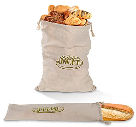 VIONNPPT Bolsa de pan, de algodón de yute reutilizable, bolsa de pan, bolsa de pan, bolsa de lino con cordón, b