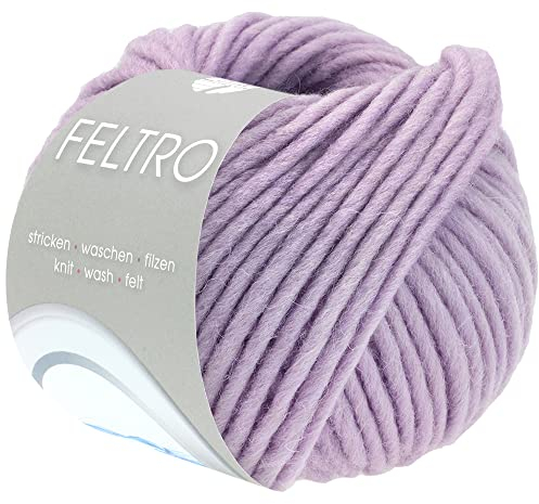 LANA GROSSA Feltro | Filzgarn für Kreativhandwerk, vielseitig, hochwertige Wolle zum Nass- und Trockenfilzen | Handstrickgarn aus 100% Schurwolle | 50g Wolle zum Stricken & Häkeln | 50m FB 107
