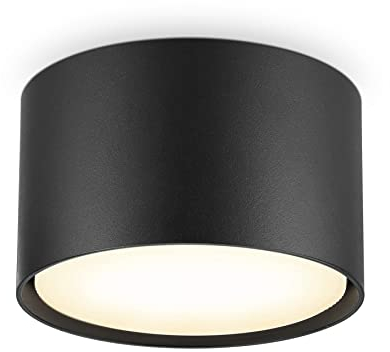 BOYIR LED Aufbaustrahler Deckenstrahler flach LED GX53 6W 230V Deckenleuchte schwarz Neutralweiß 4000K Aufbauspot Rund Aufbauleuchte Deckenlampe aus Aluminium Deckenspots Ø84x50mm