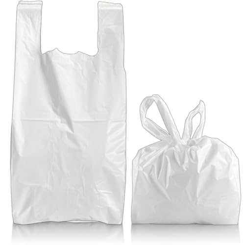 Adult Nappy Bags - 200 Pack, 20% Thicker Sacks, Easy Tie Handles, Odour Free, Discreet White Plastic, Strong Sanitary Disposal Bag