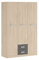 SHIITO | Modelo Chelsea - Armario Multiusos con 3 Puertas y 2 Cajones | 199.4 x 90 x 50 cm - Natural y Grafito | Minimalista Resistencia