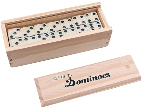 WANGCL D6 Dominoes Komplettset für Kinder und Erwachsene, mit Schiebedeckel