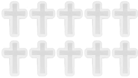 10PCS Moldes de Silicona para Cruces, Moldes de Resina para Cruces, Moldes de Joyería para Crucifijos, Moldes de Fundición para Collares Colgantes Joyería DIY Llavero Halloween Reg