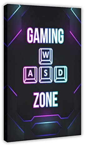 FUKITT Gaming Zone Poster Art Cover 3 Canvas Poster Bedroom Decor Sports Landscape Office Room Decor Gift Frame-style 20x30inch(50x75cm)