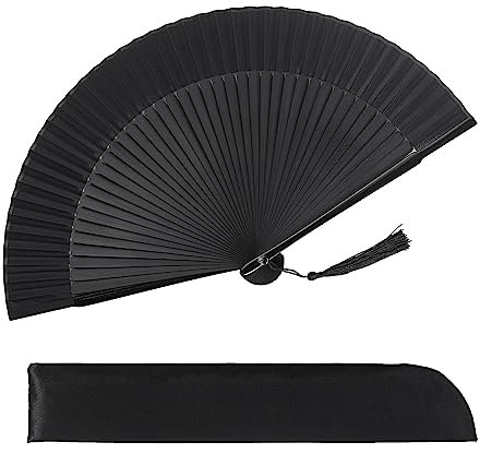 Chinese Fans - Ventilador de mano plegable, ventilador de bambú de seda, ventilador plegable vintage japonés, abanicos plegables decorativos de mano
