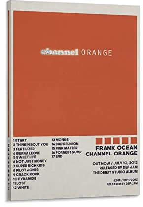 RIDAEX Bild Auf Leinwand 40 * 60cm Senza Cornice Frank Ocean Channel Orange Poster e Wall Art Modern Family camera da letto Decor