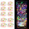 Maxee 10 Stück 2M Farbig LED Lichterkette Batterie, Wasserdicht für DIY, Party, Stimmung Lichter, Weihnachtsdeko, Innen- und Außenbereich Deko, 4 Stück Quadratische + 6 Stück Flache Lichterkette