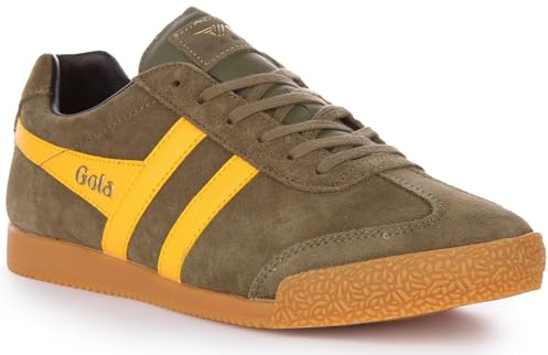 Gola Unisex Harrier Sneaker, Khaki/Sun/Black, 46 EU