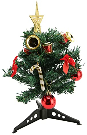 Künstlicher Mini-Weihnachtsbaum mit LED-Lichtern, Stabilem Sockel und Geschenkset – 30 Cm Große Tisch-Weihnachtsdekoration