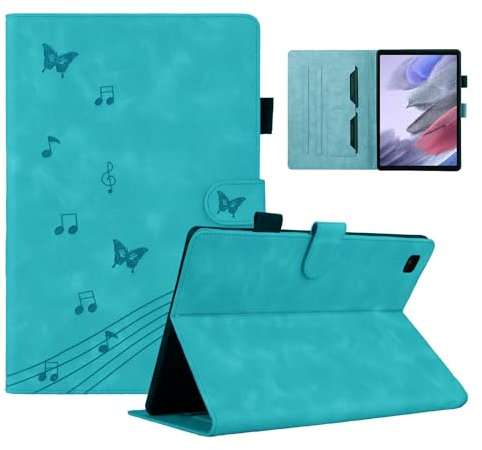 LSPCASA Funda Samsung Galaxy Tab A7 Lite Patrón De Mariposa Funda Galaxy Tab A7 Lite con Ranuras para Tarjetas para Samsung Galaxy Tab A7 Lite SM-T220/T225 Azul