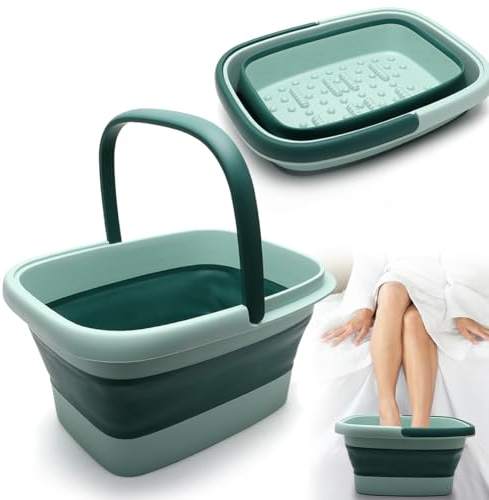 Gohytal Fußbad, Multifunktional Fussbadewanne, Fussbad, Faltbare Tragbare Fußbad mit Massagefunktion, Fußbad Wanne mit Griff ,Hohe Qualität Eimer Faltbar Fußwanne, Fußwanne für Fußpfle