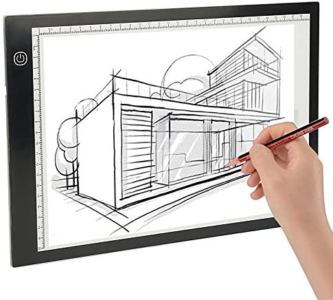 OHMG LED Leuchttisch A4 für 5D Diamond Painting Zubehör Einstellbare Helligkeit und Speicher-Touch-Taste Diamant Painting Lichtplatten 5mm Ultradünne Zeichenbrett Led Licht Pad A4 mit USB-Kabel