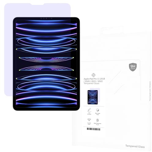 Cazy Blaufilter Displayschutzfolie geeignet für iPad Pro 11 (2022) / Pro 11 (2021) / Pro 11 (2020) / Pro 11 (2018) - Anti-Blaulicht Displayschutzfolie