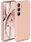 ONEFLOW Coque de protection souple en silicone pour Samsung Galaxy S24, avec protection de l'appareil photo, en silicone avec protection surélevée pour l'écran, coque arrière souple, rose