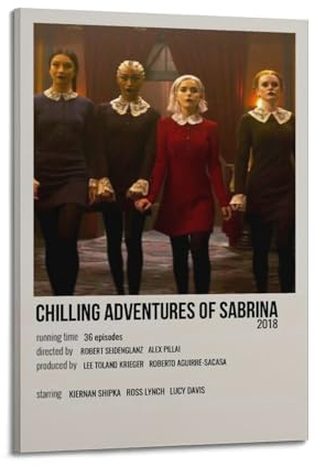 larn Filmposter Chilling Adventures of Sabrina TV-Serie, Raumdekoration, ästhetisches Poster, künstlerisches Poster für Schlafzimmer, Wohnzimmer, Wände, 30 x 45 cm, Rahmenstil