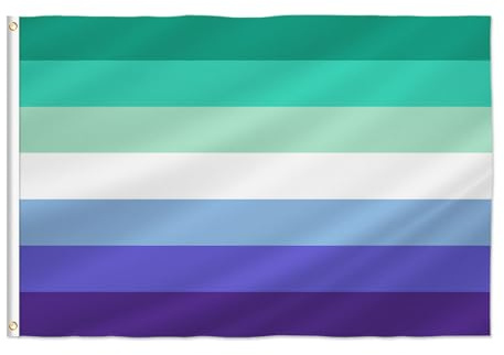 PTEROSAUR MLM Vincian Pride Flagge, 60 x 91 cm, LGBTQ Gay Men Rainbow Hand Held Kleine Flaggen, Dekoration für Innen- und Außenbereich