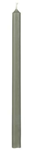 12er Pack dünne Stabkerzen H:20 cm Ø:1,3 cm div. Farben Brenndauer 2,5 Stunden Kerze Advent Weihnachten, Farbe:Graugrün