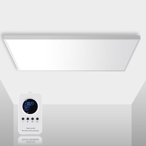 Hocosyme Calefactor Bajo Consumo 1000W, Calefacción por Infrarrojos 8-20㎡ - 1-3 Minutos para Alcanzar la Temperatura de Funcionamiento con Termostato de Control Remoto - Certificación TÜV