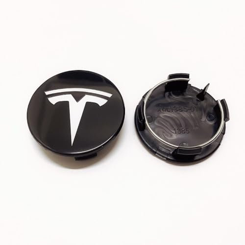 ZGCYK 4 Stück Radnabenkappen für Tesla Model 3 Model Y Model S Model X Model 3 Highland 56MM Felgendeckel Radkappen Reifen Felgen Radnabenabdeckung Zubehör,BlackSilver