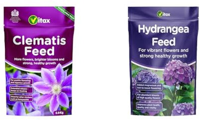 Vitax Ltd Clematis Feed 0.9KG Resealable Pouch & Vitax Hydrangea Feed 1KG