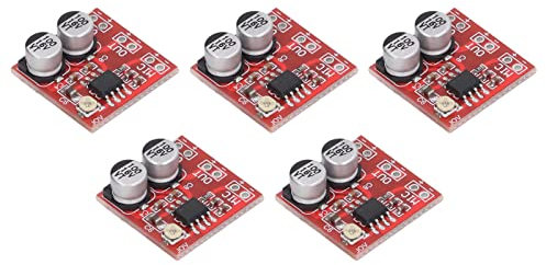 Akozon 5Pcs LM386 Electret Microphone Amplifier Module with Adjustable Gain, DC4V-12V, Made with Scratch-Resistant ABS Material, Suitable for Electronics Projects,