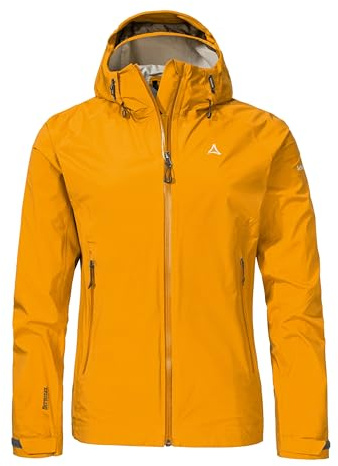 Schöffel Damen 2.5L 3D Jacket Vistdal L, wasserdichte Regenjacke, sportliche Outdoor Jacke, winddicht & atmungsaktiv dank Dermizax Membran, orange glow, 48