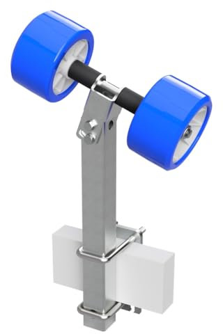 SUPROD 2 Fois Rouleaux pendulaires Aide à la Mise à l'eau remorque pour Bateau TPU RKSRLX-2-TPU, Ø 120 mm, Bleu/Gris